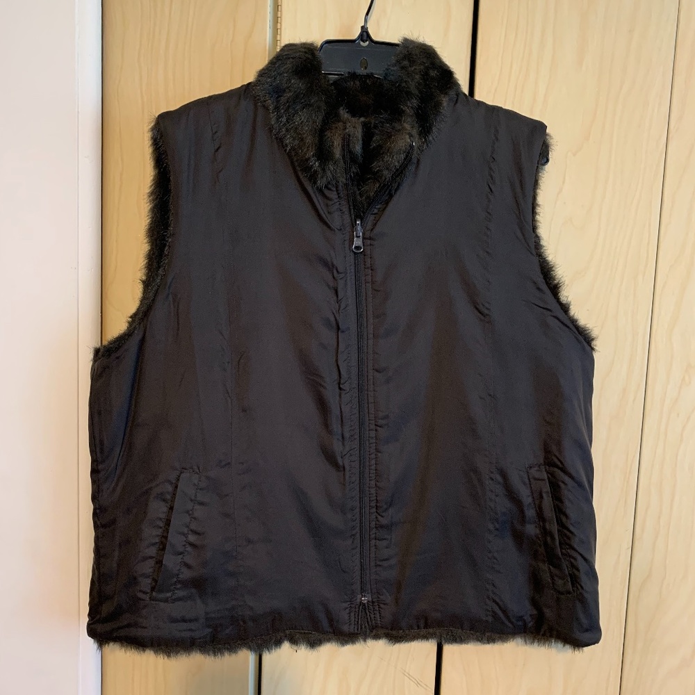 Venezia Dark Brown Faux-Fur Reversible Vest